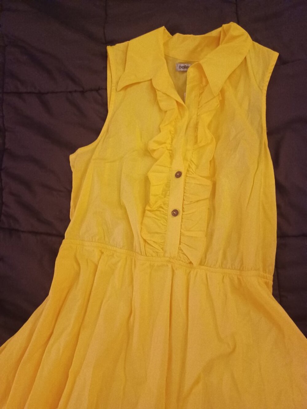 bailey blue Bright Yellow Ruffled Sleeveless Midi Dress
